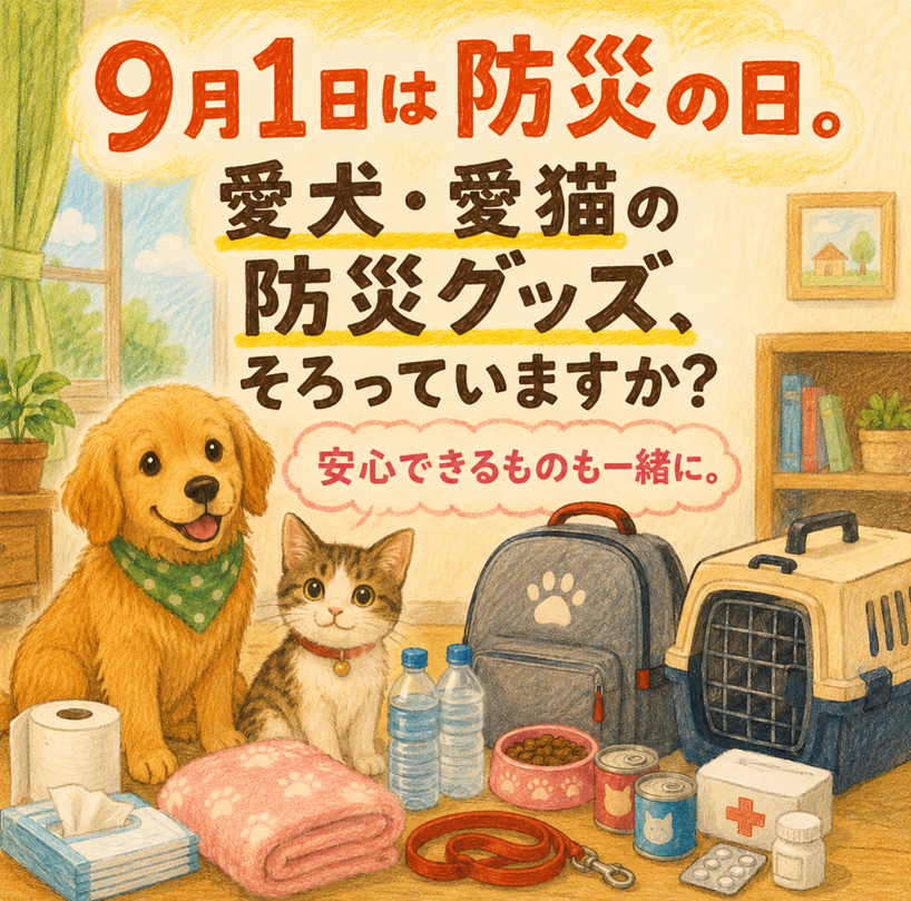 【LINEコンテンツ】9月1日は防災の日。愛犬・愛猫の防災グッズ、準備は大丈夫?